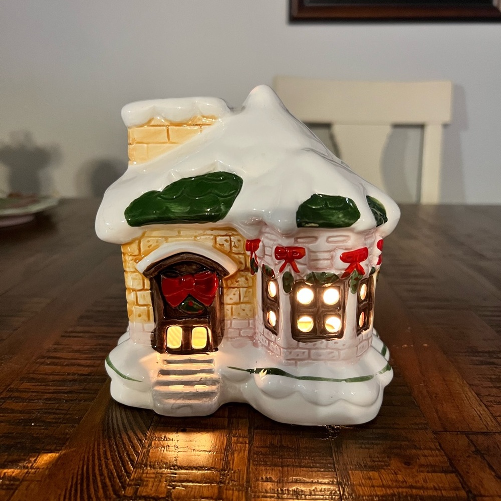 Yea for Christmas a cute cottage for your Christmas display.